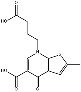 7-(3-CARBOXYPROPYL)-2-METHYL-4-OXO-4,7-DIHYDROTHIENO[2,3-B]PYRIDINE-5-CARBOXYLIC ACID Struktur