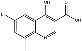 6-Bromo-4-hydroxy-8-methylquinoline-3-carboxylic acid 化学構造式