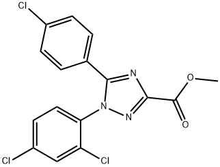 1H-1,2,4-Triazole-3-carboxylic  acid,5-(4-chlorophenyl)-1-(2,4-dichlorophenyl)-,methyl  ester Struktur