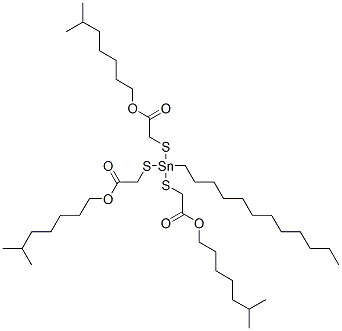 triisooctyl 2,2',2''-[(dodecylstannylidyne)tris(thio)]triacetate Struktur