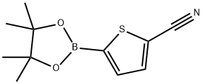2-シアノ-5-(4,4,5,5-テトラメチル-1,3,2-ジオキサボロラン-2-イル)チオフェン 化学構造式