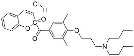 2-[4-[3-(ジブチルアミノ)プロピルオキシ]-3,5-ジメチルベンゾイル]-4H-1-ベンゾピラン-4-オン・塩酸塩 化学構造式