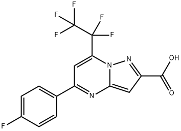 5-(4-fluorophenyl)-7-(1,1,2,2,2-pentafluoroethyl)pyrazolo[1,5-a]pyrimidine-2-carboxylic acid Structure