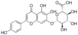 (2S,3S,4S,5R,6S)-6-[5,6-dihydroxy-2-(4-hydroxyphenyl)-4-oxo-chromen-7- yl]oxy-3,4,5-trihydroxy-oxane-2-carboxylic acid 结构式