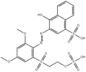 3-[[2,4-dimethoxy-6-[[2-(sulphooxy)ethyl]sulphonyl]phenyl]azo]-4-hydroxynaphthalene-1-sulphonic acid Structure
