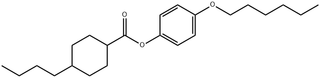 4-丁基环己烷羧酸-4-己基氧基苯酯 结构式