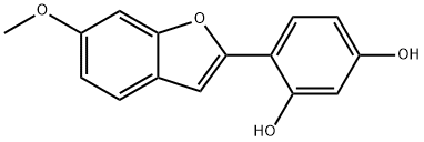 4-(6-メトキシ-2-ベンゾフラニル)-1,3-ベンゼンジオール 化学構造式