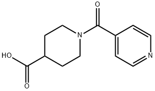 1-イソニコチノイル-4-ピペリジンカルボン酸 化学構造式