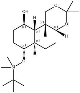 1H-NAPHTHO[2,1-D][1,3]DIOXIN-10-OL, 7-[[(1,1-DIMETHYLETHYL)DIMETHYLSILYL]OXY]DECAHYDRO-3,3,6A,10B-TETRAMETHYL-, (4AR,6AR,7R,10R,10AS,10BR)-REL- (9CI) Structure