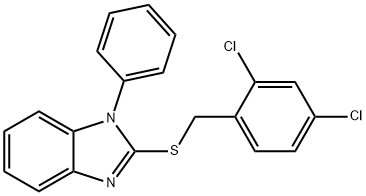 1H-BENZIMIDAZOLE, 2-[[(2,4-DICHLOROPHENYL)METHYL]THIO]-1-PHENYL- Structure
