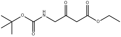 4-[(TERT-ブチルトキシカルボニル)アミノ]-3-オキソブタン酸エチル 化学構造式