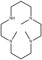 1,4,8-トリメチル-1,4,8,11-テトラアザシクロテトラデカン 化学構造式