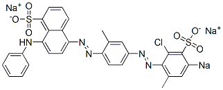 5-[[4-[(2-クロロ-6-メチル-4-ソジオスルホフェニル)アゾ]-2-メチルフェニル]アゾ]-8-(フェニルアミノ)ナフタレン-1-スルホン酸ナトリウム 化学構造式