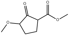 3-メトキシ-2-オキソ-1-シクロペンタンカルボン酸メチル 化学構造式