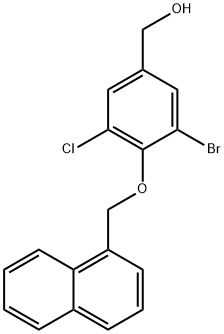 3-BROMO-5-CHLORO-4-(1-NAPHTHALENYLMETHOXY)-BENZENEMETHANOL Structure