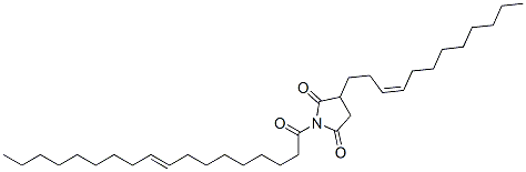 (Z)-dodec-3-enyl-1-(1-oxooctadec-9-enyl)pyrrolidine-2,5-dione 化学構造式