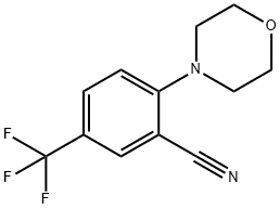 2-モルホリノ-5-(トリフルオロメチル)ベンゾニトリル 化学構造式
