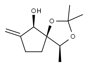 1,3-Dioxaspiro[4.4]nonan-6-ol,2,2,4-trimethyl-7-methylene-,(4S,5S,6R)-(9CI) Structure