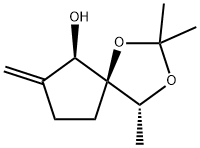 1,3-Dioxaspiro[4.4]nonan-6-ol,2,2,4-trimethyl-7-methylene-,(4R,5S,6R)-(9CI) 化学構造式