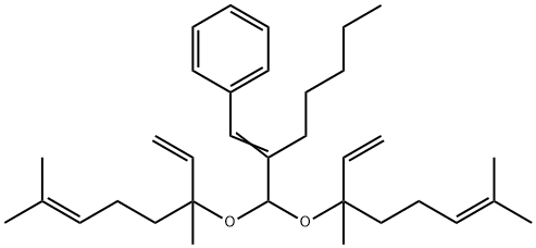 [2-[bis[(1,5-dimethyl-1-vinyl-4-hexenyl)oxy]methyl]-1-heptenyl]benzene Struktur