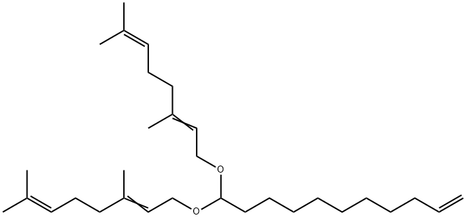 11,11-ビス[(3,7-ジメチル-2,6-オクタジエニル)オキシ]-1-ウンデセン 化学構造式