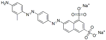 disodium 7-[[4-[(4-amino-o-tolyl)azo]phenyl]azo]naphthalene-1,3-disulphonate Struktur
