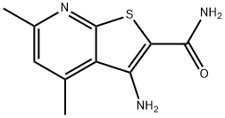 3-氨基-4,6-二甲基噻吩[2,3-B]吡啶-2-甲酰胺 结构式