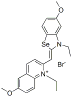 1-ethyl-2-[(3-ethyl-5-methoxy-2(3H)-benzoselenazolylidene)methyl]-6-methoxyquinolinium bromide 结构式
