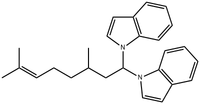 1,1'-(3,7-dimethyloct-6-enylidene)bis(1H-indole) Struktur