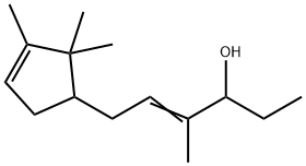 4-methyl-6-(2,2,3-trimethylcyclopent-3-en-1-yl)hex-4-en-3-ol 结构式