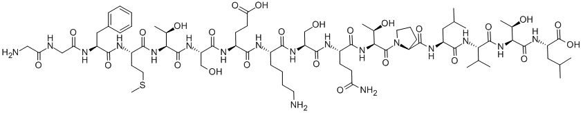 GLY-GLY-PHE-MET-THR-SER-GLU-LYS-SER-GLN-THR-PRO-LEU-VAL-THR-LEU 化学構造式