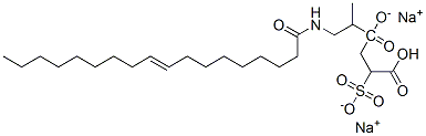 disodium 4-[1-methyl-2-[(1-oxooctadec-9-enyl)amino]ethyl] 2-sulphonatosuccinate Structure
