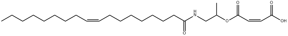 (Z)-2-ブテン二酸水素1-[1-メチル-2-[[(9Z)-1-オキソ-9-オクタデセニル]アミノ]エチル] 化学構造式
