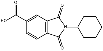 2-CYCLOHEXYL-1,3-DIOXO-2,3-DIHYDRO-1 H-ISOINDOLE-5-CARBOXYLIC ACID,67822-74-6,结构式