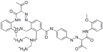 p,p'-bis[[1-[(o-methoxyanilino)carbonyl]-2-oxopropyl]azo]benzanilide, tetrakis(aminomethyl) derivative,67827-86-5,结构式