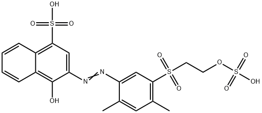 3-[[2,4-ジメチル-5-[[2-(スルホオキシ)エチル]スルホニル]フェニル]アゾ]-4-ヒドロキシ-1-ナフタレンスルホン酸 化学構造式