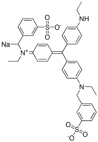 sodio(ethyl)[4-[[4-(ethylamino)phenyl][4-[ethyl(3-sulphonatobenzyl)amino]phenyl]methylene]cyclohexa-2,5-dien-1-ylidene](3-sulphonatobenzyl)ammonium Structure