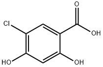 5-クロロ-2,4-ジヒドロキシ安息香酸 化学構造式