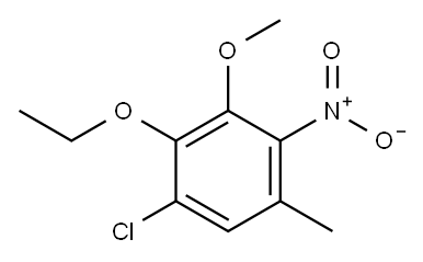 1-クロロ-2-エトキシ-3-メトキシ-5-メチル-4-ニトロベンゼン 化学構造式