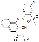 4-[(4-クロロ-5-メチル-2-スルホフェニル)アゾ]-3-ヒドロキシ-2-ナフタレンカルボン酸ストロンチウム 化学構造式