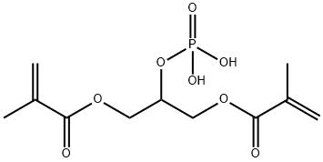 りん酸1-(メタクリロイルオキシメチル)-2-(メタクリロイルオキシ)エチル 化学構造式