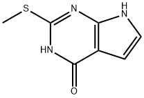 3,7-ジヒドロ-2-(メチルチオ)-4H-ピロロ[2,3-D]ピリミジン-4-オン 化学構造式