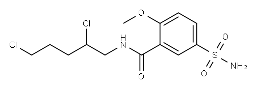 5-(aminosulphonyl)-N-(2,5-dichloropentyl)-2-methoxybenzamide Structure