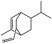 6-メチル-8-(1-メチルエチル)ビシクロ[2.2.2]オクタ-5-エン-2-カルボアルデヒド 化学構造式