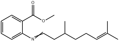 2-[(3,7-ジメチル-6-オクテン-1-イリデン)アミノ]安息香酸メチル 化学構造式
