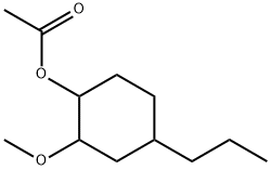 2-methoxy-4-propylcyclohexyl acetate Struktur