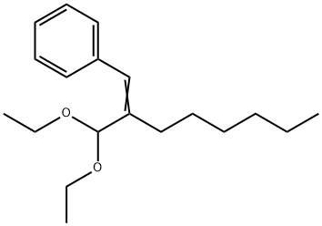 [2-(ジエトキシメチル)-1-オクテニル]ベンゼン 化学構造式