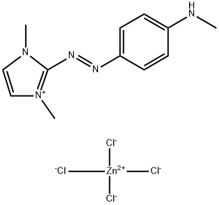 bis[1,3-dimethyl-2-[[4-(methylamino)phenyl]azo]-1H-imidazolium] tetrachlorozincate(2-) 结构式