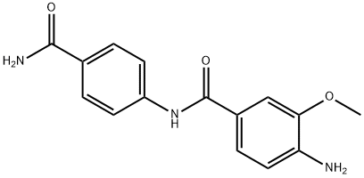 4-アミノ-N-[4-(アミノカルボニル)フェニル]-3-メトキシベンズアミド 化学構造式