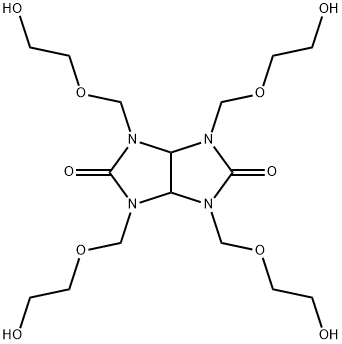 3a,4,6,6a-テトラヒドロ-1,3,4,6-テトラキス[(2-ヒドロキシエトキシ)メチル]イミダゾ[4,5-d]イミダゾール-2,5(1H,3H)-ジオン 化学構造式